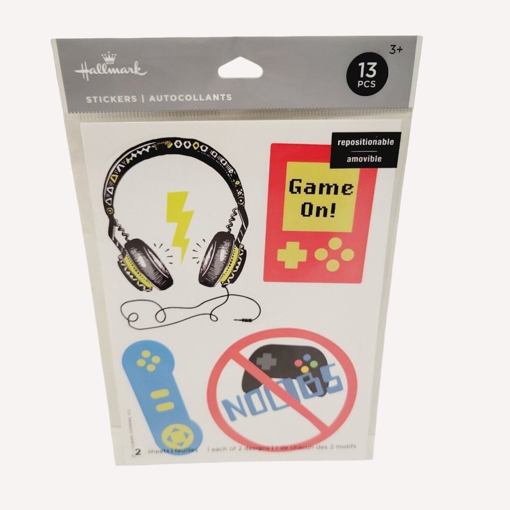 Hallmark Gaming Headphones Video Controller Game On Stickers Craft Scrapbooking